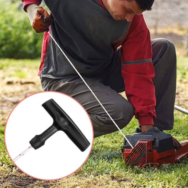 Detalle 2 de ZHjuju Starterseil (Rückstoßstarter) 10 m, 3,0 mm – mit 3 Startergriffen für Rasenmäher & Motorgeräte