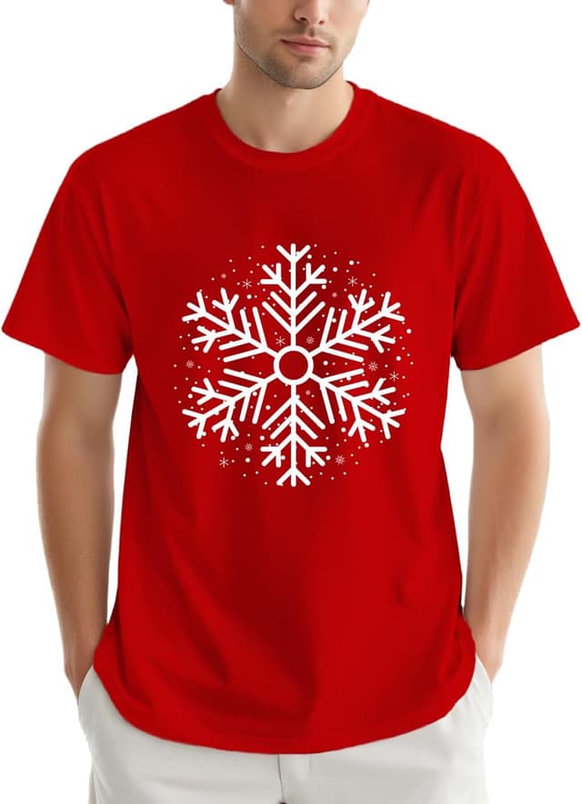 Detalle de Christmas snowflake t-shirt for men