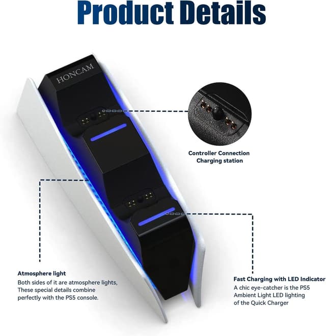 Detalle de PS5 Controller Ladestation 2,5 Std