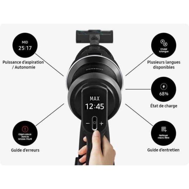 Detalle 2 de Samsung VS20C95EFTB aspiradora sin cable para mascotas multiciclónica negra