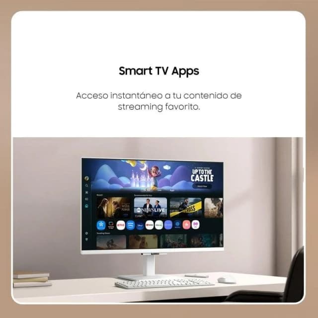 Detalle 2 de Samsung Smart Monitor M50F M5 de 27" Full HD, 60 Hz, IPS con Smart HDR10, altavoces, WiFi y Bluetooth en blanco