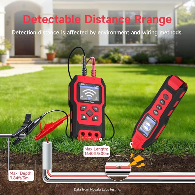 Detalle de NOYAFA NF-8301 Rilevatore di circuiti e cercacavi con multimetro digitale (sensibilità 8 livelli)