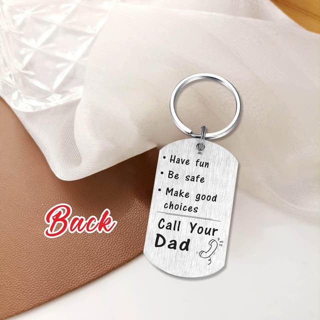 Detalle de DEGASKEN personalised daughter keychain from Dad – stainless steel double-sided engraved gift for Mothers Day, graduation & birthdays