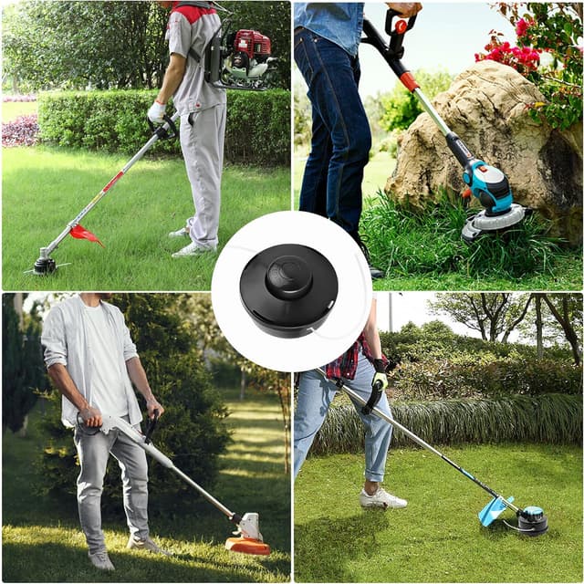 Detalle de Forever Speed Strimmer Heads Universal 6 Pack – Dual 2-Line Nylon Replacement Head (M10 x 1.25, LHF Bump Feed)