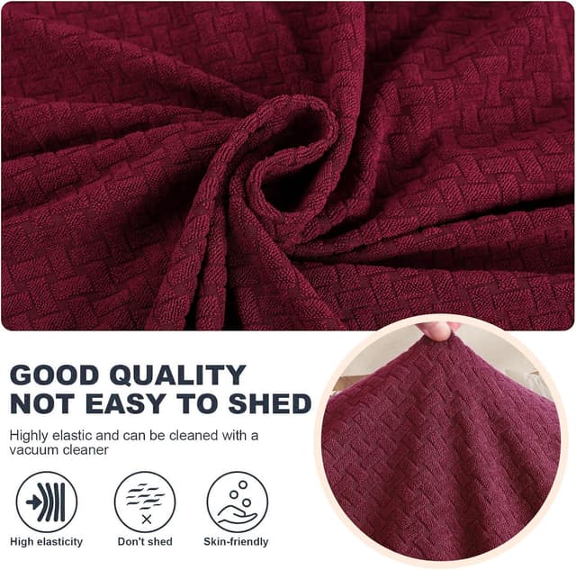 Detalle de Ystyle Copridivano 3 posti con braccioli elasticizzato antigraffio Bordeaux