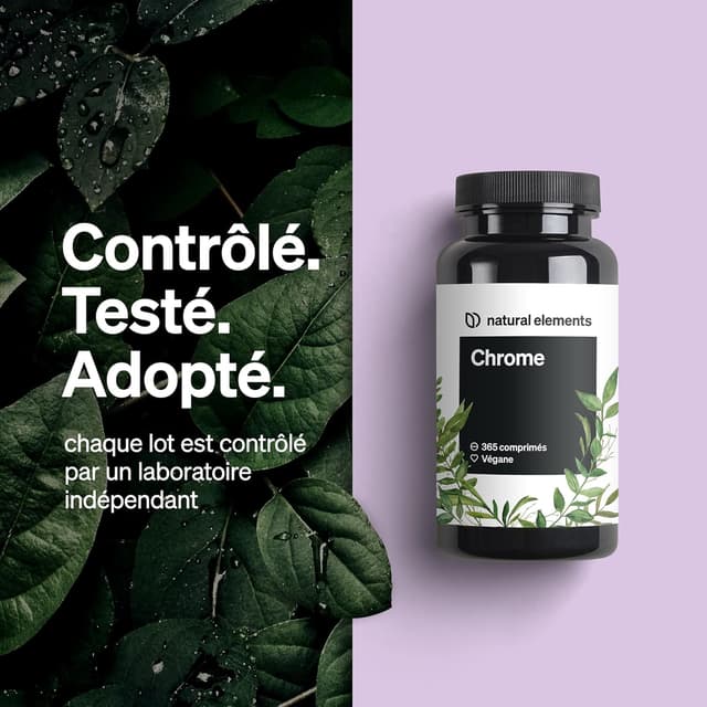 Detalle 2 de Chrome (picolinate de chrome) hautement dosé — 200 μg par comprimé, 365 comprimés