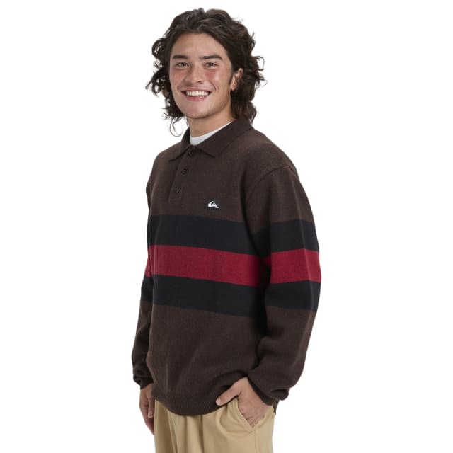 Detalle de Quiksilver Cooper Polo para hombre: jersey tipo polo con mezcla de algodón reciclado