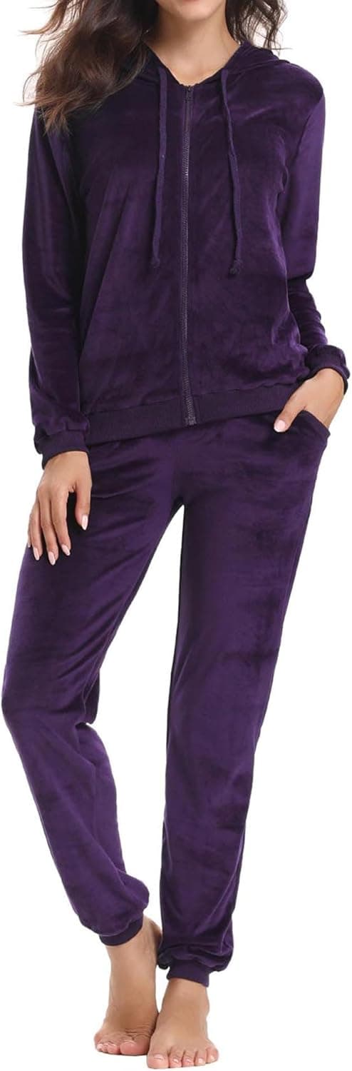 Imagen de Aottori Women Velour Tracksuit Set 2‑Piece en OfertitasTOP