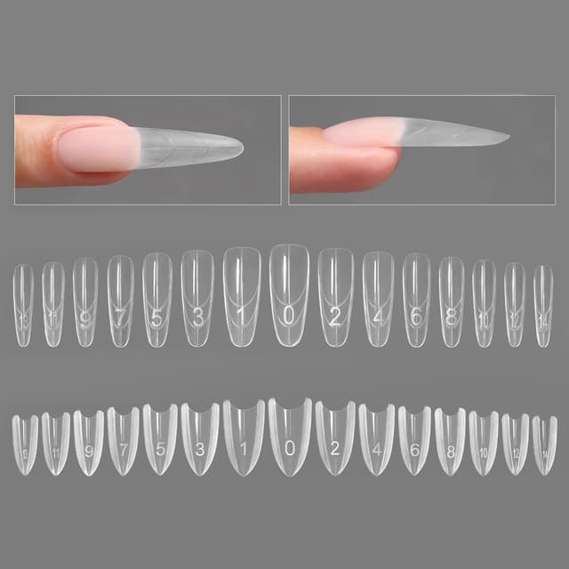 Detalle 2 de YOKEFELLOW Dual Nail Forms Sandwich Nagel-Formen (240 Stück, transparent) für Polygel & Gel-Nagelverlängerung