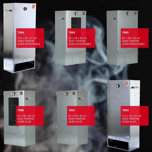 Thumbnail 6 de ITA Fumoir Électrique 7000 : ensemble smoker à 3 niveaux avec chauffage, générateur de fumée et fenêtre