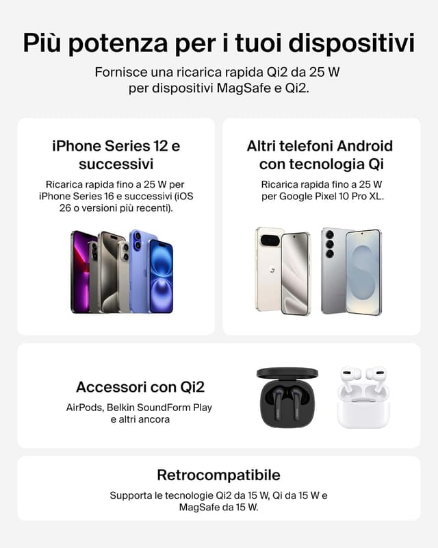 Thumbnail 5 de Belkin UltraCharge Caricatore Magnetico Qi2 25 W