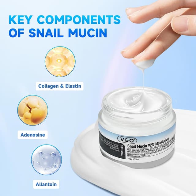 Thumbnail 2 de VGO Snail Mucin 92% Crema Hidratante Facial, 50g 🐌