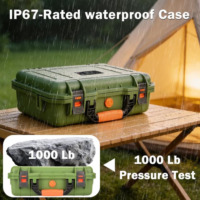 Detalle de MONOJOY IP67 Waterproof Hard Carrying Case for Starlink Mini (Starlink Mini Case with Precision-Cut Foam)