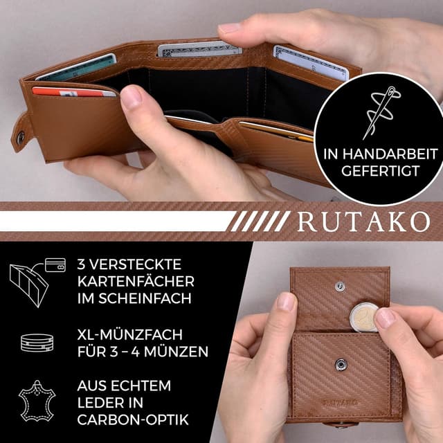 Detalle 2 de RUTAKO Slim Wallet mit 9,5 cm Kartenetui