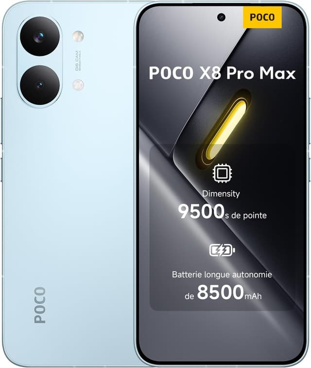 Detalle de POCO X8 Pro Max (XIAOMI) 12+512 Go : smartphone AMOLED 6,83" 1,5K 120 Hz avec Dimensity 9500s et charge 100 W