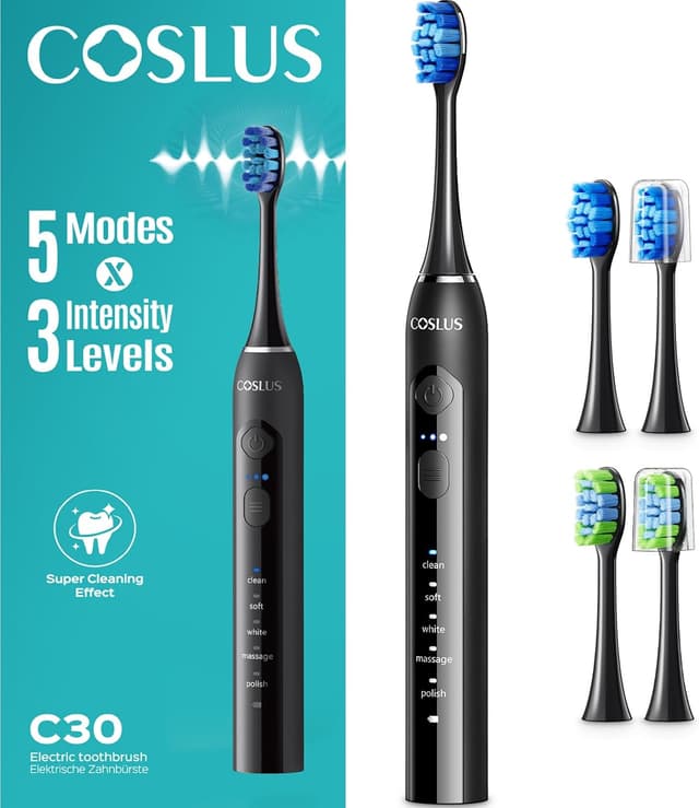 Detalle de COSLUS Sonic Electric Toothbrush 2‑hour charge 🪥