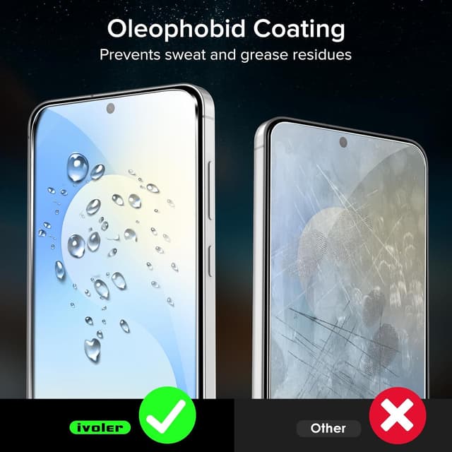 Detalle 2 de ivoler 3 Pack Screen Protector for Samsung Galaxy S25 FE 5G (6.7 inch) Tempered Glass with Easy Installation Tool