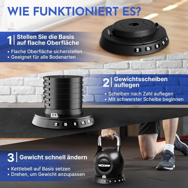 Detalle 2 de NEOLYMP verstellbare Kettlebell Set 2-20 kg