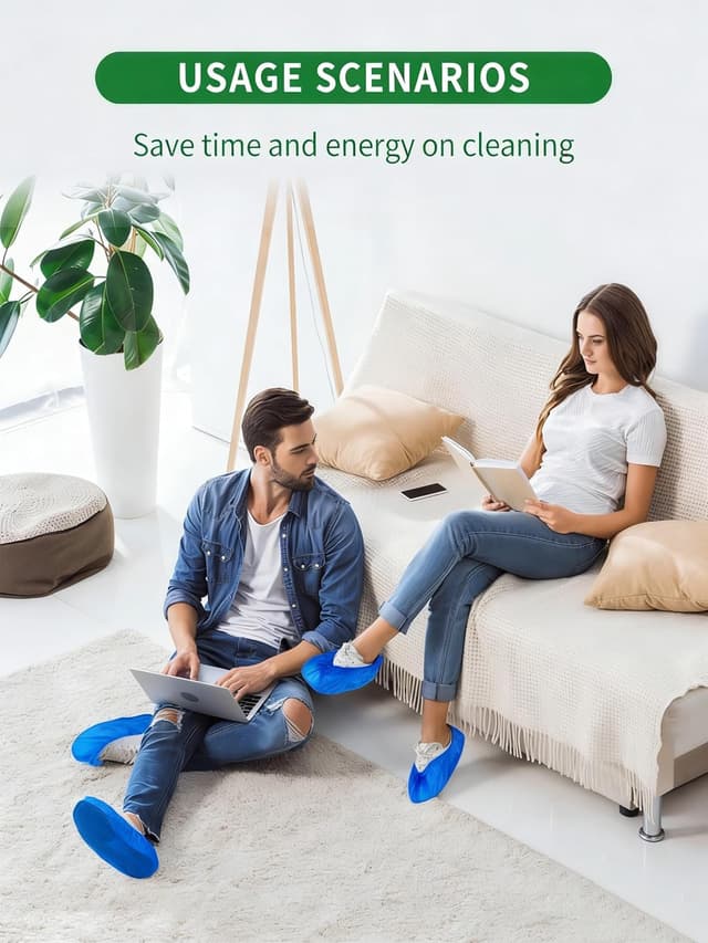 Thumbnail 6 de PUPILLEMON Non-Woven Disposable Shoe Covers (50/100/200 Pack) for Indoors, Breathable Anti-Slip