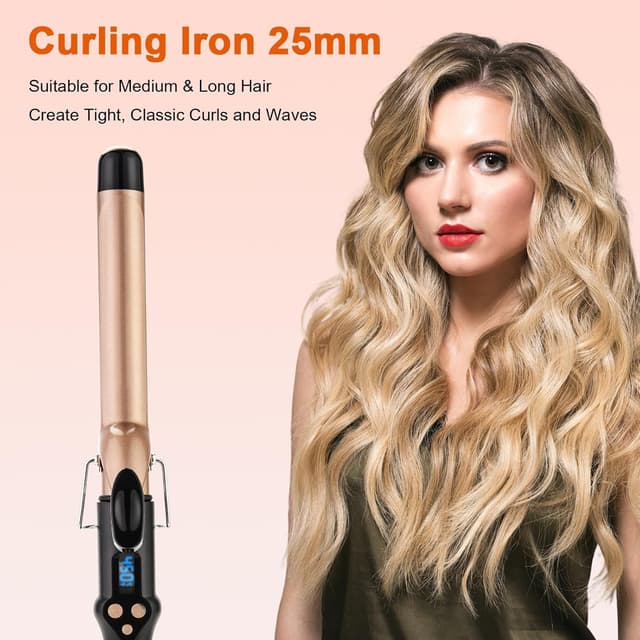 Detalle de 25mm tourmaline ceramic curling tongs
