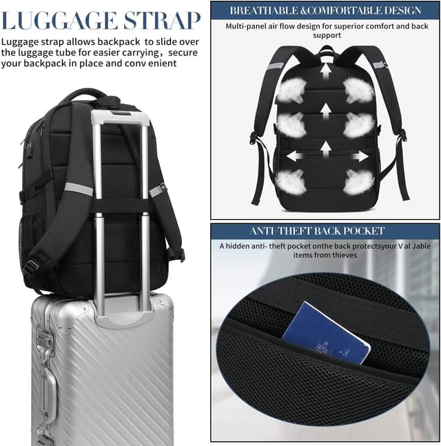 Detalle 2 de PUSLOM Sac à dos ordinateur 55L 18,4