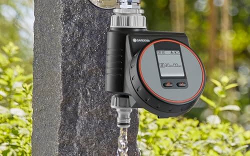 Detalle de Gardena Programador de riego Flex para riego automático en terraza y balcón (función Water Now) negro/gris/naranja