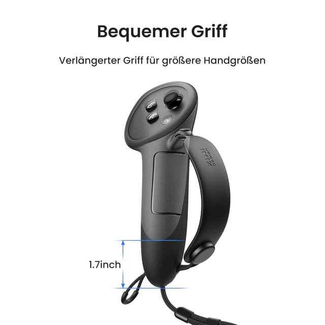 Detalle de KIWI design G4 Max verlängerte Controller-Griffe für Meta Quest 3/3S – passend auch für größere Hände