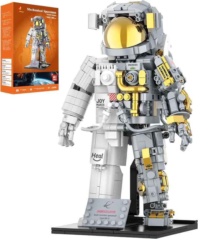 Detalle de JMBricklayer Space Astronaut Building Toy (1008 Pieces) with Display Stand for Adults & Teens 14+