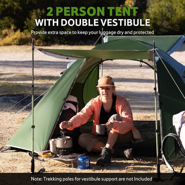 Detalle 2 de Naturehike Bleik tenda a cupola ultraleggera per 2-3 persone (2 tende) per trekking, campeggio e ciclismo
