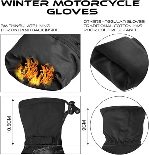 Detalle 2 de BEAST RAGE Guanti da moto termici impermeabili touch screen