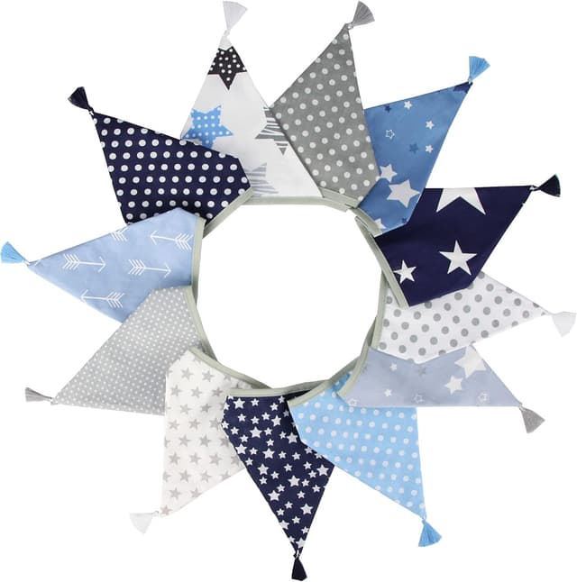 Detalle 2 de G2PLUS Fabric Bunting Banner with Tassel (3.3M) with 12 Vintage Triangle Pennants