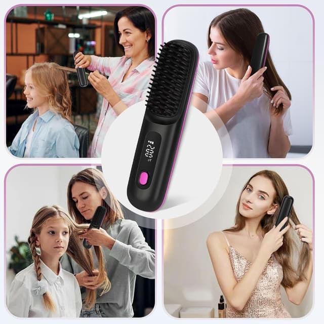 Thumbnail 6 de Isheurg Stylingbürste für kurze Haare – Glättbürste mit 3 Temperaturstufen (160/180/200 °C) und USB‑C‑Laden