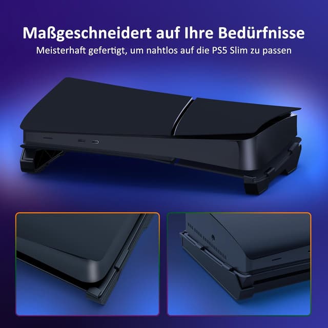 Detalle de NexiGo Horizontal Stand für PS5 Slim: Standfuß im minimalistischen Design (für Disc & Digital), Schwarz