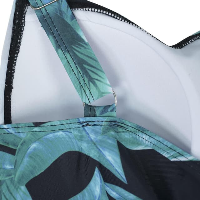 Detalle de Aidotop women’s tummy control one-piece swimsuit with ruched tribal detail