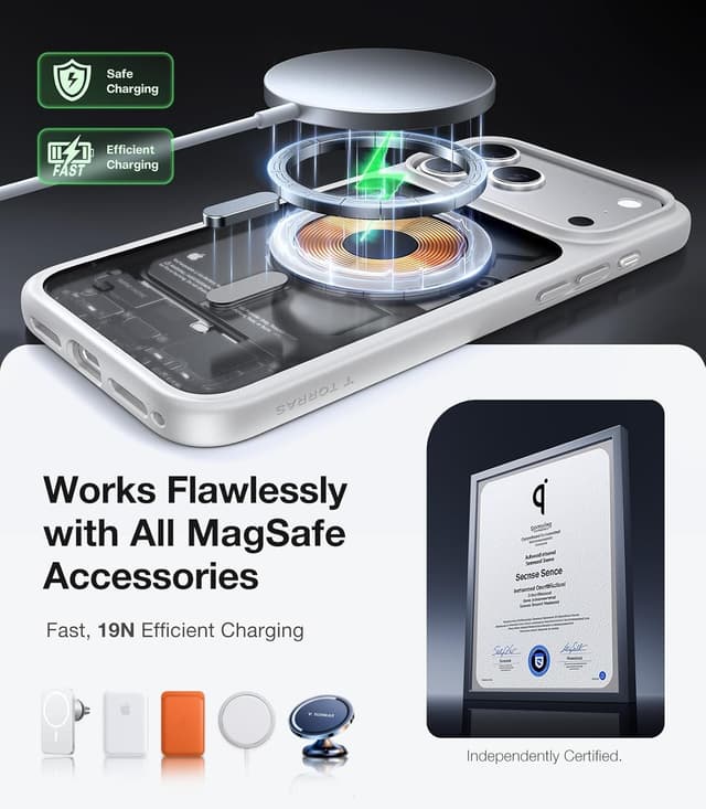 Detalle 2 de TORRAS iPhone 17 Pro Case with MagSafe (Magnetic) – 12FT military grade shockproof, grey