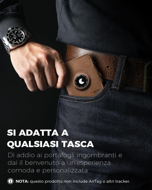 Thumbnail 2 de LORZOR Portafoglio Airtag Slim in pelle