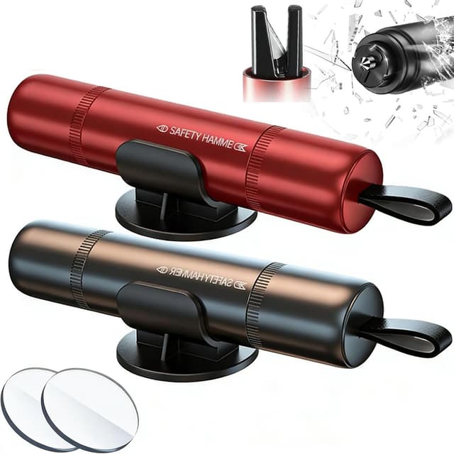 Detalle de Tierwarf Car Safety Hammer 2-in-1 window breaker & seatbelt cutter (2 pack)