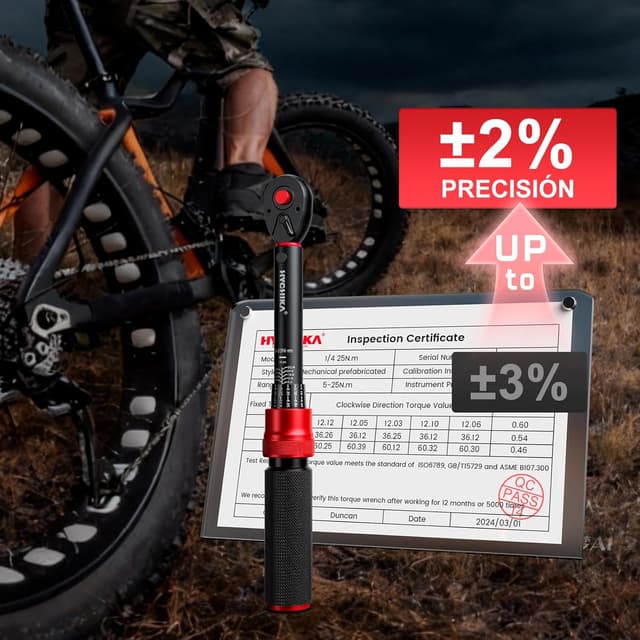 Detalle 2 de HYCHIKA Juego 13 Llaves Dinamométricas 5-25 Nm