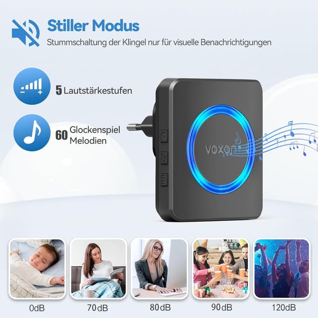 Thumbnail 5 de VOXON Funkklingel 400 m Reichweite – Türgong