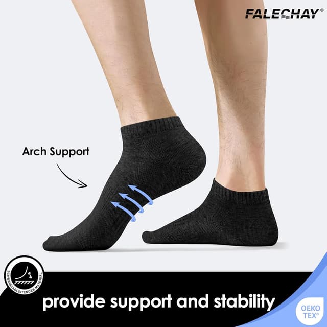 Detalle de Falechay Sneaker Socken (10 Paar) – kurze, atmungsaktive Baumwoll-Sportsocken für Herren & Damen, Unisex