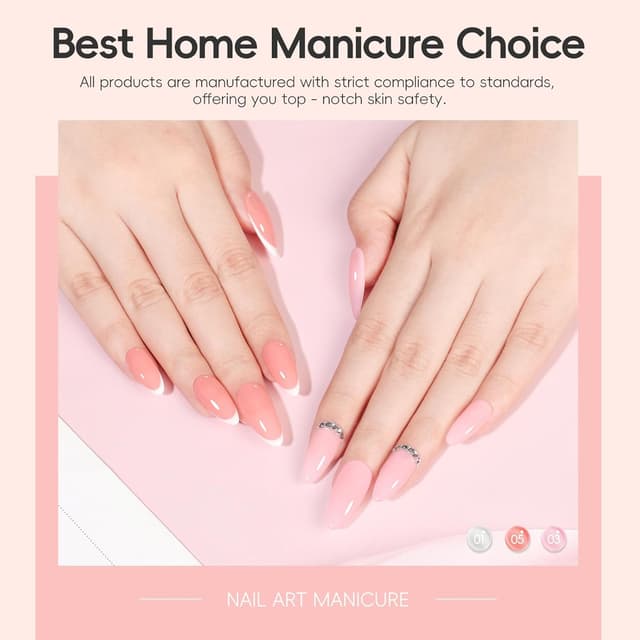 Detalle de PEACECOLOR Vernis semi permanent 6 couleurs rose laiteux (transparent) à effet gelatina, UV/LED, 10 ml