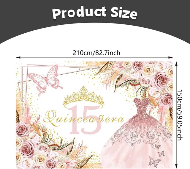 Thumbnail 3 de APROPHIC Quinceañera Hintergrund 210x150 cm