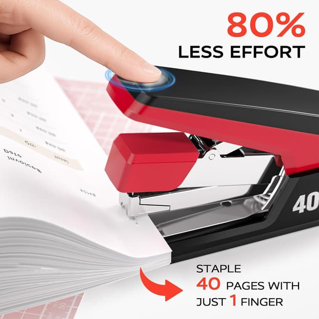Detalle de Effortless heavy duty desktop stapler 40 sheet