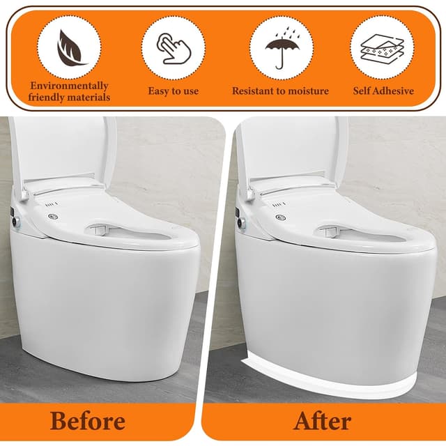 Detalle de Fixmend 3 Rolls Bath Sealant Strip Self-Adhesive Waterproof Tape (126in, White) with Sealing Tool