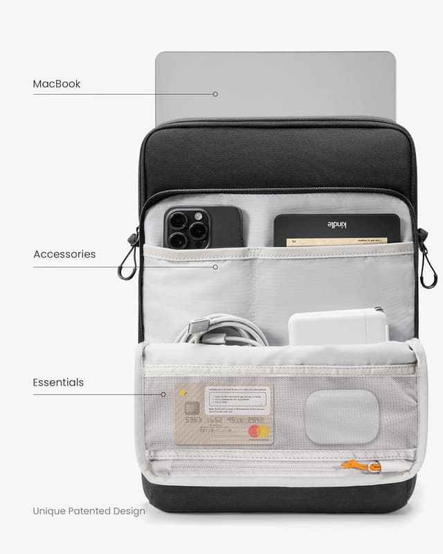 Detalle de tomtoc 360 Protective Laptop Shoulder Bag for 16" laptops (CornerArmor, water-resistant, organised pockets)