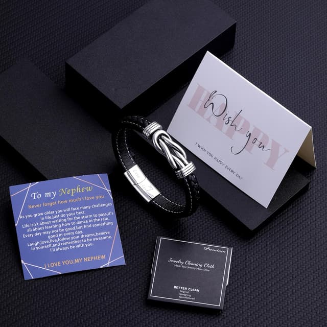 Detalle de Leather bracelet for nephew, 8.5 inch