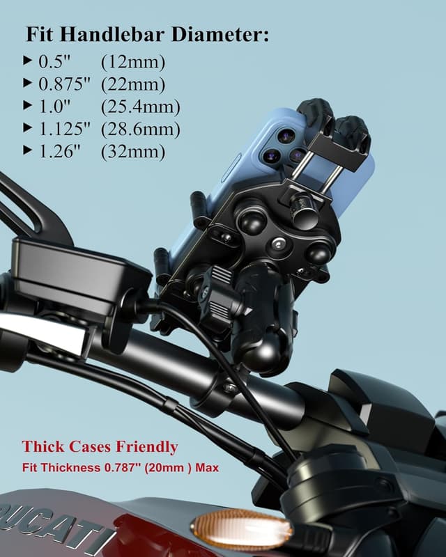 Thumbnail 6 de BRCOVAN Anti-Theft Motorcycle Phone Mount for 5.4-7.2"