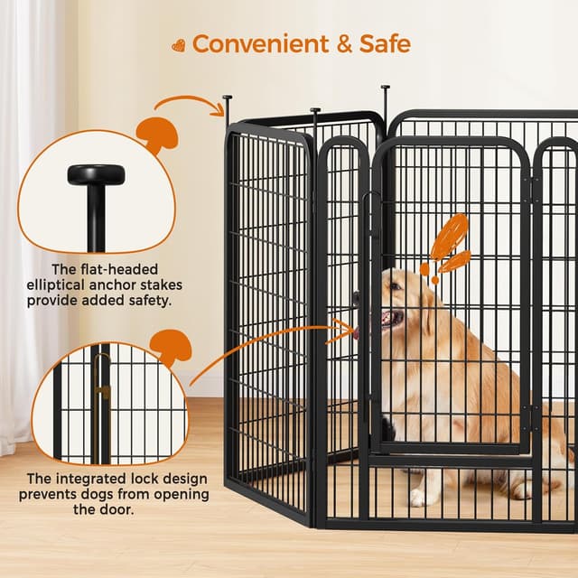 Thumbnail 3 de Yaheetech Dog Pen 100cm 6-panel playpen for dogs