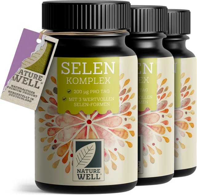 Thumbnail 6 de NatureWell Selen hochdosiert 365x – Selen 200 µg Tabletten (Komplex aus Selenhefe, L-Selenmethionin & Natriumselenit), 100% vegan