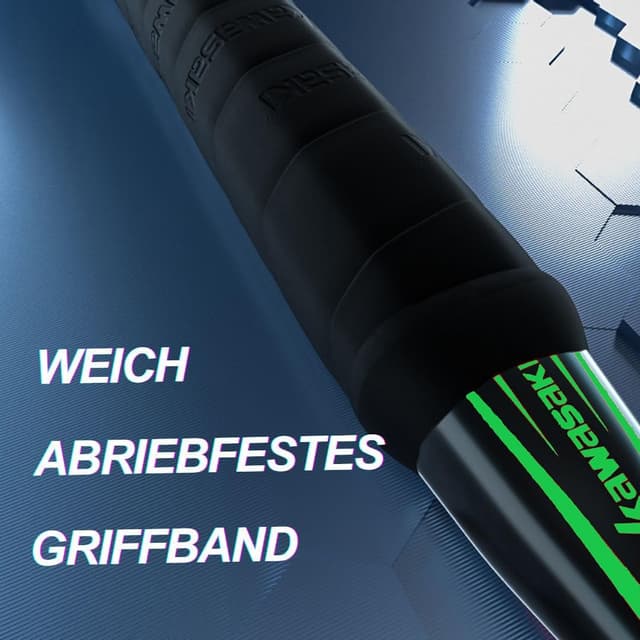 Detalle de Kawasaki Badminton-Set mit 2 Schlägern, 3 Bällen und Schlägertasche (90 g) – für Training und Freizeit